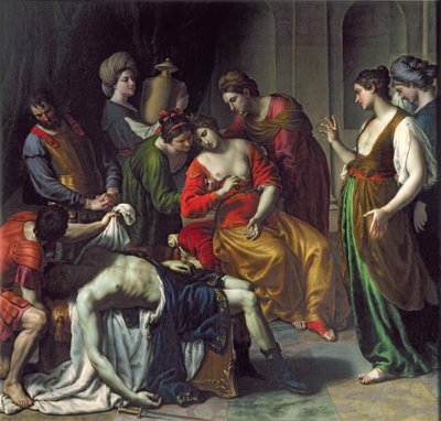 De dood van Anthony en Cleopatra, 1630-35 door Alessandro Turchi